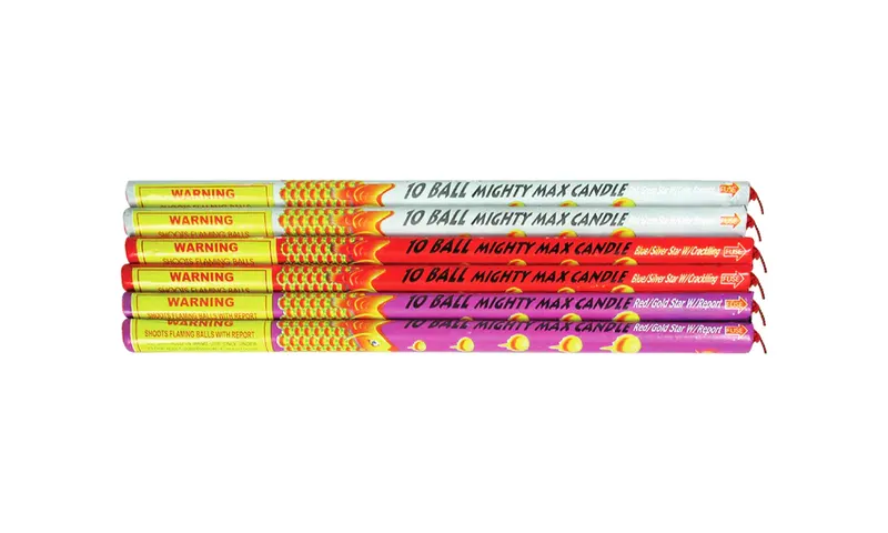 10 Ball Mighty Max Candle roman candle box