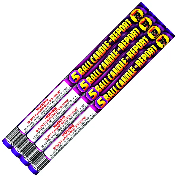 5 Ball With Report roman candle box