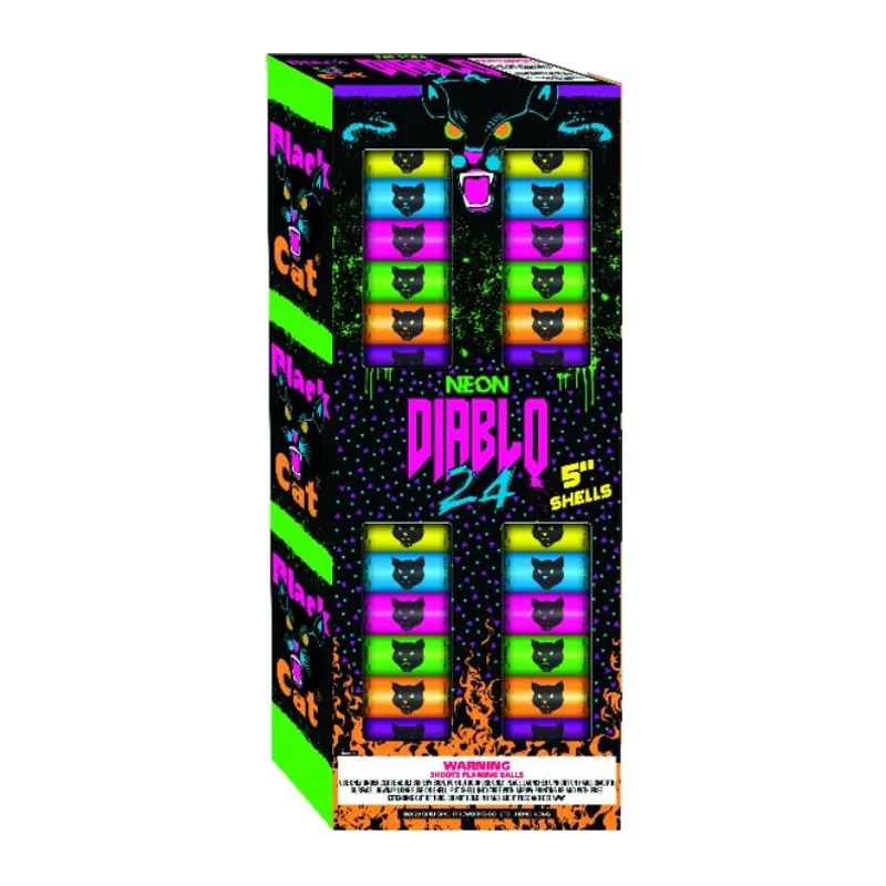 Black Cat Neon Diablo 24 box of 5 inch canister shells