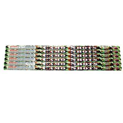Camo Shots six pack of roman candle tubes