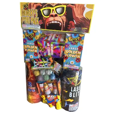 Monkey's PyroPack fireworks assortment box