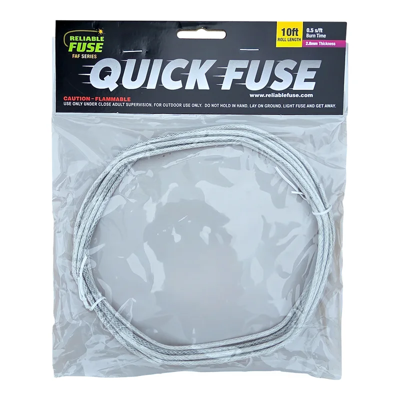 Reliable Fuse white 2.8mm Quick Fuse, 10 foot roll in a clear bag
