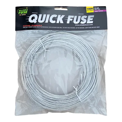 Reliable Fuse white 2.8mm Quick Fuse, 100 foot roll in a clear bag