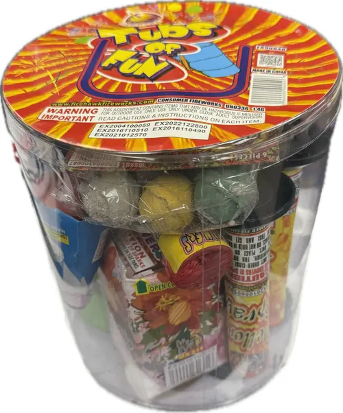 Tubs of Fun fireworks assortment box