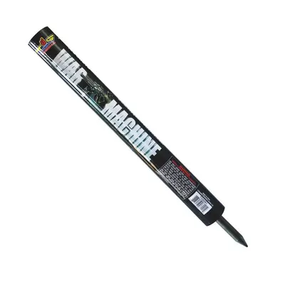 War Machine single tube firework on a ground stake