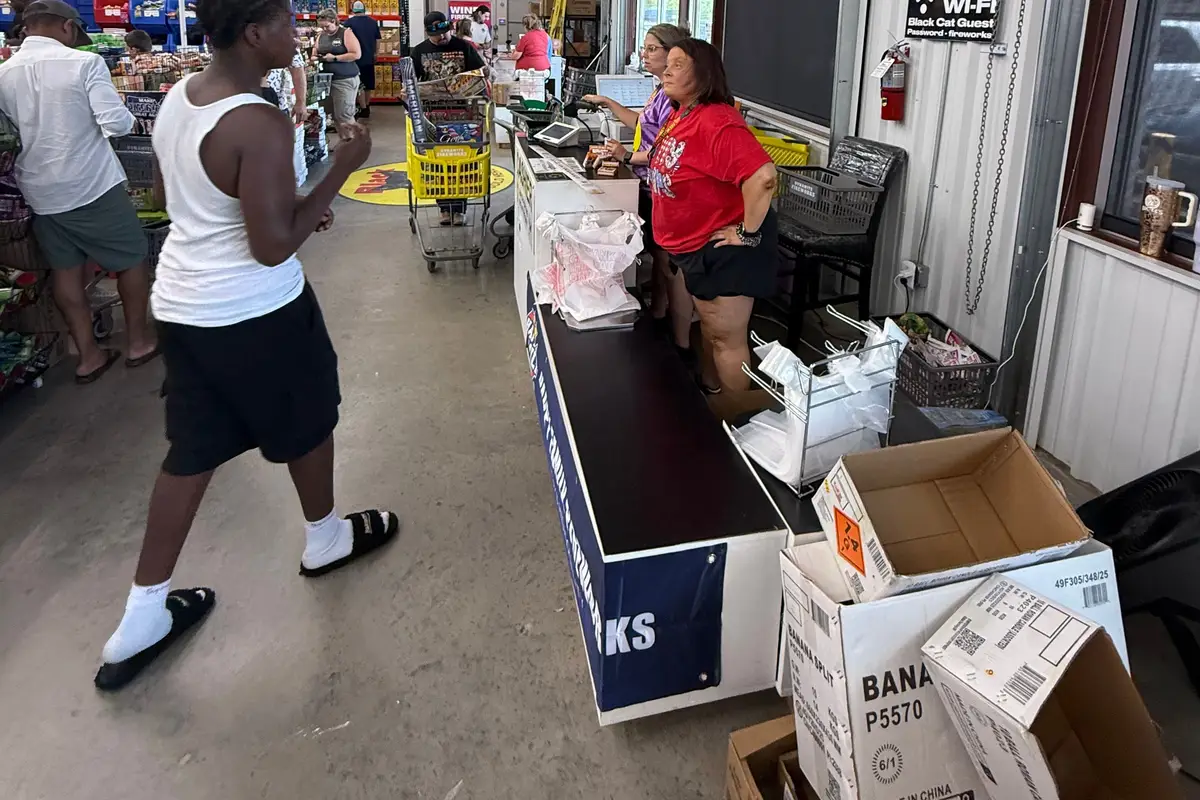 The checkout counter by the front entrance