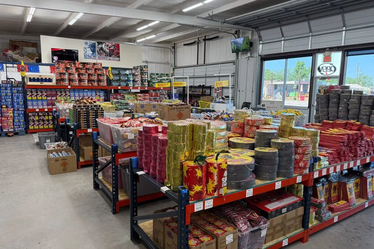 Tables of firecrackers in bulk