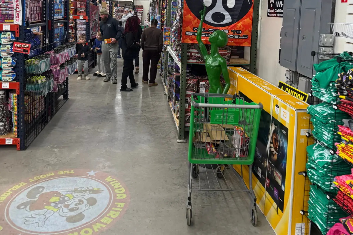 The Raccoon Fireworks aisle on New Year's Eve