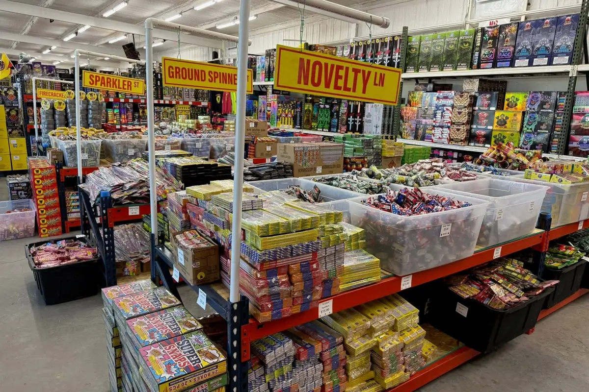 Novelty Lane, with sparklers and ground spinners